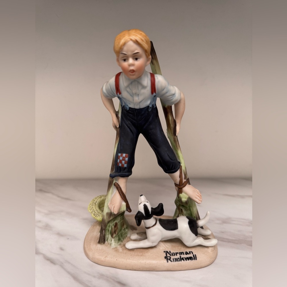 Vintage The 12 Norman Rockwell Porcelain figurine “Boy on Stilts”.